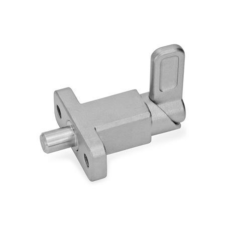 Otto Ganter Stainless Steel Spring Latch with Flange for Surface Mounting, GN 722.2